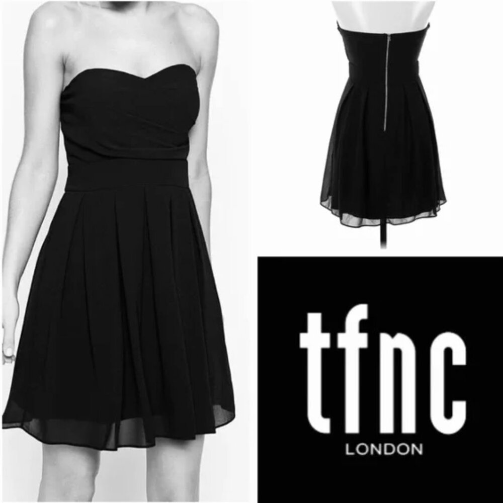 NEW!!! TFNC black sweetheart chiffon dress - size S